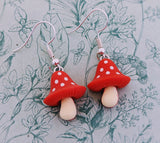 Mushroom earrings, mushroom jewelry, mushroom lover gifts, kawaii earrings, kawaii jewelry, vegan earrings, vegan jewelry, fungi earrings