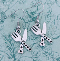 Knife and fork earrings