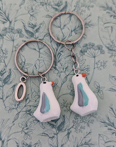 Seagull Keyring, seagull keychain, seagull lover gifts, bird watcher gifts, bird keychain, summer accessories, beach accessories, beach lover gifts,