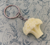 Cauliflower keychain, foodie keychain, vegetable keychain, novelty Keyring, novelty gifts, cauliflower lovers, vegan gifts, vegan keychain