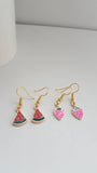 Melon earrings, fruit earrings, fun earrings, strawberry earrings, kitsch earrings, food earrings, food jewelry, summer earrings,