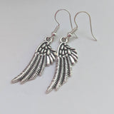 Feather earrings, feather jewelry, charm earrings, native earrings, native jewelry, angel earrings, angel jewelry, bird earrings,
