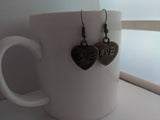 Heart earrings, bronze earrings, love earrings, girlfriend gifts, anniversary gifts, birthday gifts, ladies earrings, heart jewelry,