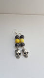 Skull earrings, skull jewelry, black earrings, chunky earrings, girl earrings, goth earrings, emo earrings, emo jewelry, gifts for her