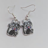 Cat earrings, novelty earrings, cat jewelry, animal earrings, animal jewelry, gifts for her, cute earrings, cute jewelry, sister gifts