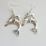 Dolphin earrings, dolphin jewelry, animal earrings, animal jewelry, sea life earrings, sea life jewelry, gifts for her, charm earrings