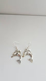 Dolphin earrings, dolphin jewelry, animal earrings, animal jewelry, sea life earrings, sea life jewelry, gifts for her, charm earrings