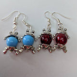 Frog earrings, frog bead earrings, stocking filler, frog jewelry, animal earrings, animal jewelry, animal lover gifts, toad earrings