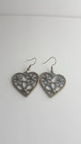 Heart earrings, heart jewelry, bronze earrings, bronze jewelry, flower earrings, valentines earrings, valentines jewelry, gifts for her