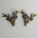 Deer earrings, deer jewelry, animal earrings, animal jewelry, bronze earrings, stag earrings, wildlife jewelry, wildlife earrings
