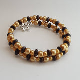 Star bracelet, star jewelry, brown bracelet, brown jewelry, gifts for her, mum bracelet, mum jewelry, mothers day gifts, girlfriend gifts