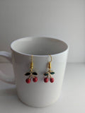 Cherry earrings, cherry jewellery, cherry retro earrings, fruit lover gifts, foodie earrings, vegan earrings, vegan gifts, retro jewelry