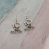 Army earrings, gifts for her, army wife gift, military wife gifts, military support, marine wife, support the troops, military jewelry