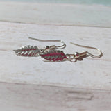 Leaf earrings, leaf jewellery, forest jewellery, charm earrings, vegan earrings, nature earrings, woodland earrings, nature jewellery,