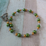 Heart bracelet, heart jewelry, gifts for her, green bracelet, anniversary gifts, handmade bracelet, cuff bracelet, girl bracelet,
