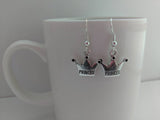 Princess earrings, princess jewelry, charm earrings, novelty earrings, novelty jewelry, silver earrings, crown earrings, girl earrings,