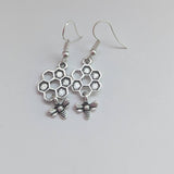 Bumble bee and honeycomb earrings, summer accessories, summer jewelry, bee keeper gifts, bee gifts, insect gifts, insect earrings,