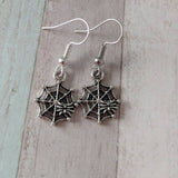 Spider web earrings, spider earrings, gothic earrings, gothic jewellery, bug earrings, witch earrings, Wicca earrings, Wicca jewelry