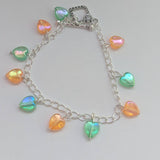 Heart bracelet, heart jewelry, girl bracelet, girl jewelry, chain bracelet, love bracelet, kawaii bracelet, kawaii jewelry, gifts for her