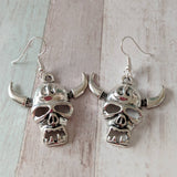 Gothic earrings, skull earrings, demon earrings, punk earrings, satan earrings, Wicca earrings, devil earrings, day of the dead,