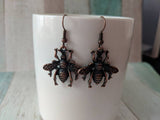 Hornet earrings, wasp earrings, bee earrings, bee jewellery, hornet jewelry, insect earrings, charm earrings, gifts for her, spring earrings