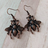 Hornet earrings, wasp earrings, bee earrings, bee jewellery, hornet jewelry, insect earrings, charm earrings, gifts for her, spring earrings