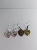 Heart earrings, bronze earrings, love earrings, girlfriend gifts, anniversary gifts, birthday gifts, ladies earrings, heart jewelry,