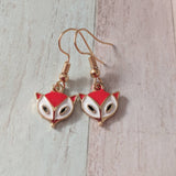 Fox earrings, fox Jewellery, fox lover gifts, fox themed, fox inspired, gifts for wildlife vet, artist earrings, artist jewellery,