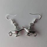 Genie lamp earrings, fairytale earrings, fairytale jewellery, actress gifts, actor gifts, magic, fantasy gifts, Arabian Nights, gift ideas,