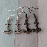 Anchor earrings, anchor jewelry, charm earrings, nautical earrings, ocean earrings, sea earrings, holiday earrings, gifts for her,