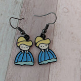 Charm earrings, ladies jewelry, fandom earrings, fandom jewelry, princess earrings, princess jewelry, gifts for her, girl earrings,