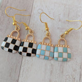 Handbag earrings, fashion earrings, women earrings, gift for her, sister gifts, girlfriend gifts, ladies earrings, cute earrings,