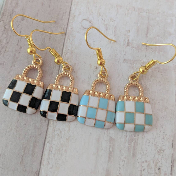 Handbag earrings, fashion earrings, women earrings, gift for her, sister gifts, girlfriend gifts, ladies earrings, cute earrings,