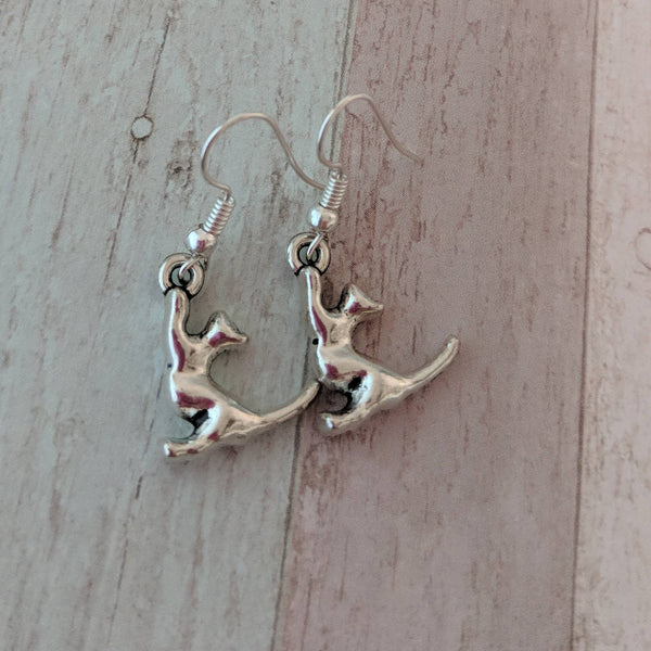 Cat earrings, cat jewelry, charm earrings, animal earrings, animal jewelry, pet earrings, pet jewelry, cute earrings, cute jewelry,