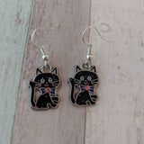 Cat earrings, novelty earrings, cat jewelry, animal earrings, animal jewelry, gifts for her, cute earrings, cute jewelry, sister gifts