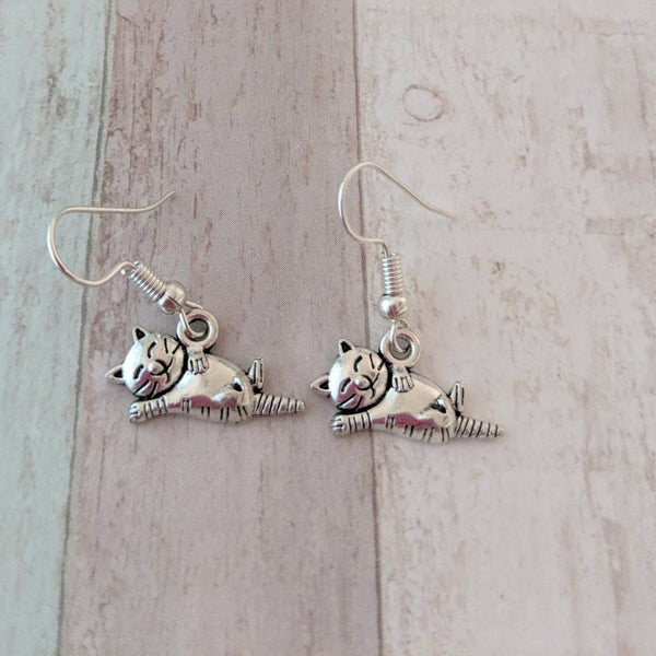 Cat earrings, cat lover earrings, animal lover earrings, animal lover jewelry, cat jewelry, pet earrings, pet jewelry, thanksgiving earrings