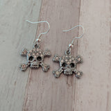 Skull earrings, skull jewelry, day of the dead, charm earrings, pirate earrings, punk gifts, Wicca earrings, gothic earrings, gothic jewelry