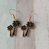 Palm tree earrings, summer earrings, beach earrings, hipster earrings, surfer girl gift, tropical earrings, beach jewelry, gifts for her