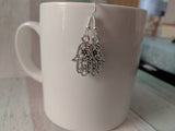 Hamsa earrings, amulet earrings, amulet jewellery, good luck earrings, hand of Fatima jewelry, spiritual earrings, spiritual jewellery,