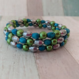 Green bangle, green jewelry, girlfriend gifts, gifts for her, silver bangle, handmade bracelet, cute bracelet, cute jewelry, wooden bracelet