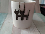 Bronze cat earrings, cat mom gifts, gifts for cat lovers, statement earrings, crazy cat lady jewelry, cat themed, cat accessories, kitty cat