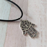 Hamsa necklace, spiritual necklace, spiritual jewellery, hand of Fatima necklace, yoga jewelry, yoga necklace, yoga gifts, hamsa gifts
