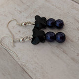 Butterfly earrings, butterfly jewelry, purple earrings, goth earrings, gothic earrings, gothic jewelry, emo earrings, gifts for her