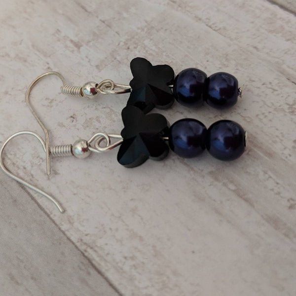 Butterfly earrings, butterfly jewelry, purple earrings, goth earrings, gothic earrings, gothic jewelry, emo earrings, gifts for her
