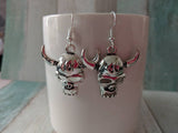 Gothic earrings, skull earrings, demon earrings, punk earrings, satan earrings, Wicca earrings, devil earrings, day of the dead,