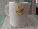 Leaf earrings, woodland earrings, woodland jewelry, gifts for her, charm earrings, anniversary gifts, nature earrings, dainty earrings