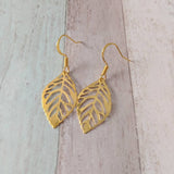 Leaf earrings, woodland earrings, woodland jewelry, gifts for her, charm earrings, anniversary gifts, nature earrings, dainty earrings