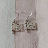Pirate earrings, flag earrings, pirate jewelry, Halloween earrings, goth earrings, gothic earrings, rockabilly earrings, pirate gifts,