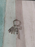 Halloween inspired gifts, Halloween Keychain, gothic bag charm, gothic accessories, skeleton Keychain, skeleton gifts, witch inspired gifts