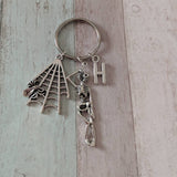 Halloween inspired gifts, Halloween Keychain, gothic bag charm, gothic accessories, skeleton Keychain, skeleton gifts, witch inspired gifts